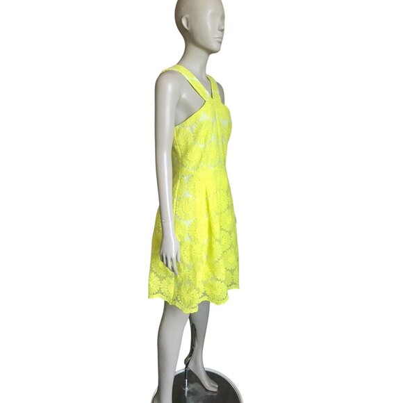 Cremieux Yellow and White Flower Fit and Flare Dress - Picture 3 of 5